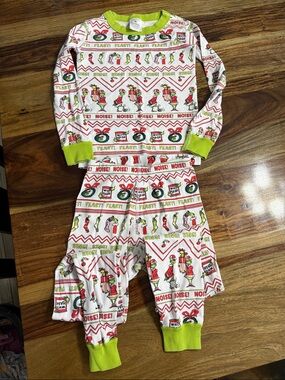 Hanna Andersson Grinch Kids Holiday Character Print Pajama Set - Lime Trim